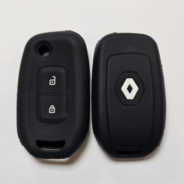 CUBRE LLAVE SILICONA RENAULT LOGAN 2 BOTONES NAVAJA NEGRO