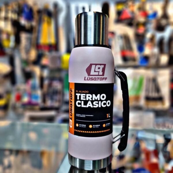 LUSQTOFF TERMO ACERO INOX. 1 LT - ROSA PASTEL