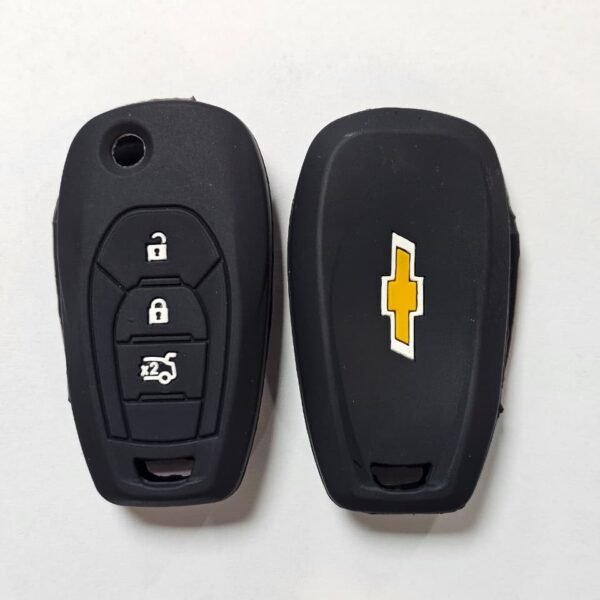 CUBRE LLAVE SILICONA CHEVROLET ONIX SPIN 3 BOTONES NAVAJA NEGRO
