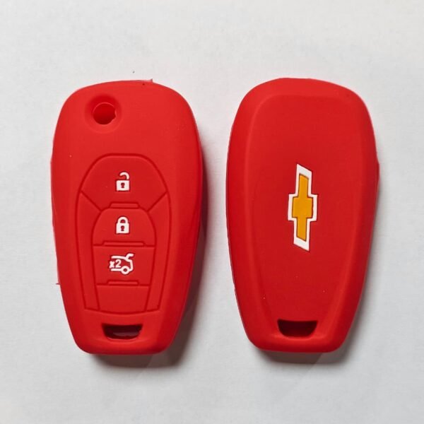 CUBRE LLAVE SILICONA CHEVROLET ONIX SPIN 3 BOTONES NAVAJA ROJO
