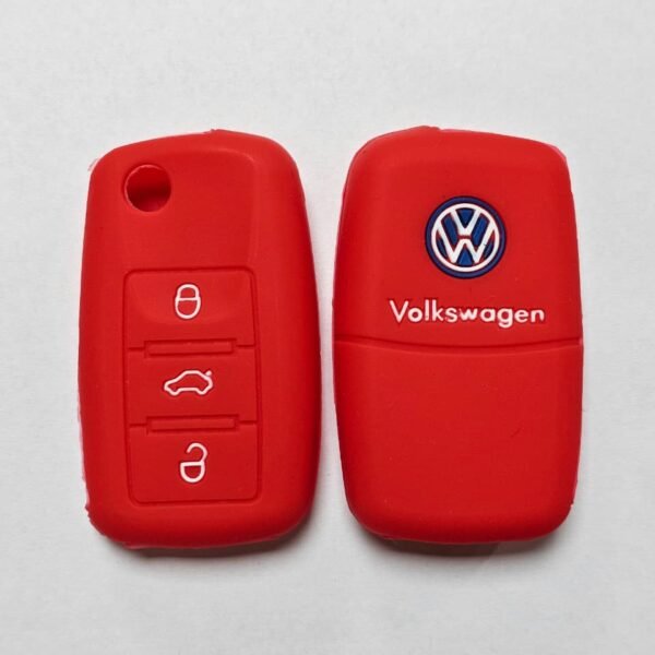 CUBRE LLAVE SILICONA VW 3 BOTONES ROJO