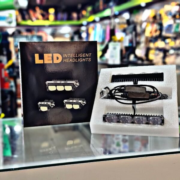 JGO FARO 4 LEDS 60W, LUZ PROFUNDA, BLANCO Y AMBAR, 13 X 2 X 5CM