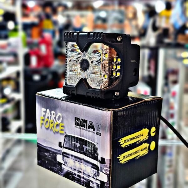 FARO CUADRADO DAKAR 4" BLANCO + DRL AMBAR CON LOGO DAKAR BACKLIGHT 12V - 24V 30 WATTS