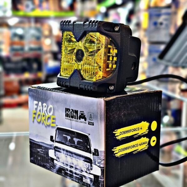 FARO CUADRADO DAKAR 4" AMBAR + DRL AMBAR CON LOGO DAKAR BACKLIGHT 12V - 24V 30 WATTS