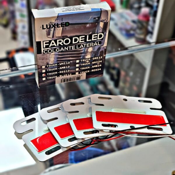 PACK X4 FAROS LATERALES CAMION ROJO 12V