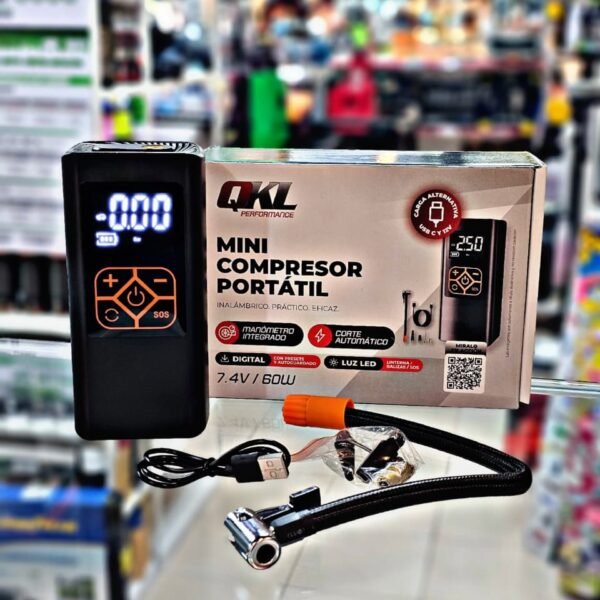 COMPRESOR DIGITAL INALAMBRICO 60W 12V USB QKL