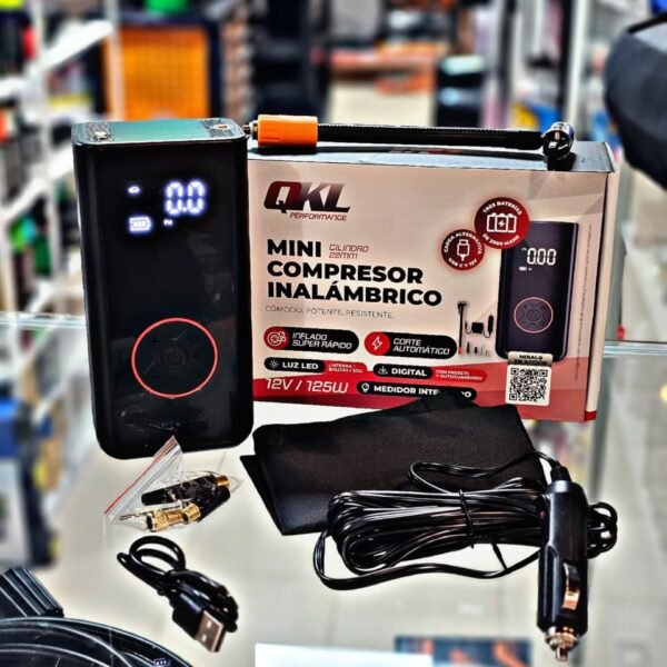 COMPRESOR DIGITAL INALAMBRICO 125W 12V USB QKL