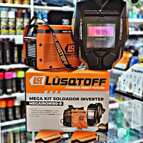 LUSQTOFF KIT SOLDADORA INVERTER 105AMP + MASCARA + ESCUADRA