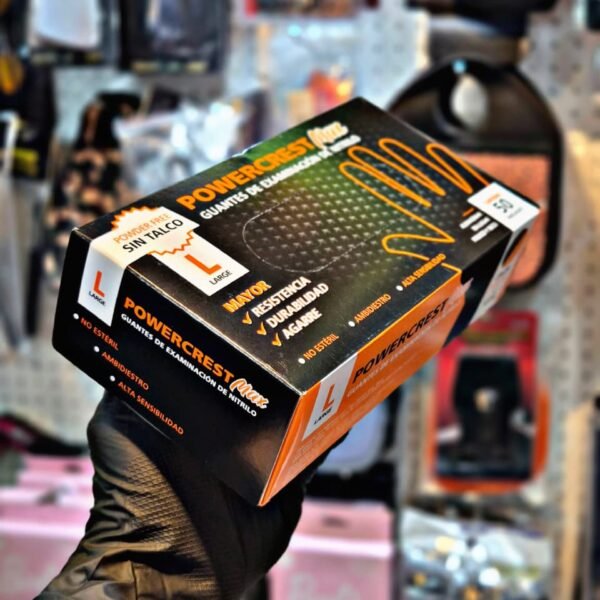 CAJA GUANTE NITRILO POWERCREST MAX NARANJA TALLE L