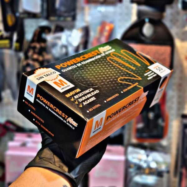 CAJA GUANTE NITRILO POWERCREST MAX NARANJA TALLE M